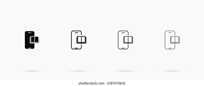 Book in smartphone vector icon. E-book concept