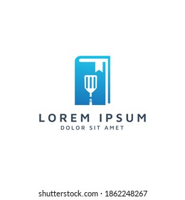 book and spatula negative space logo design