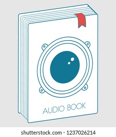book with speaker – audiobook concept