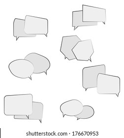 book speech bubble symbol set