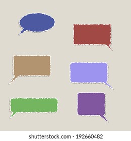 book speech bubble symbol set