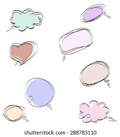 book speech bubble symbol set