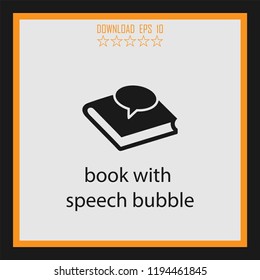 book with speech bubble  vector icon