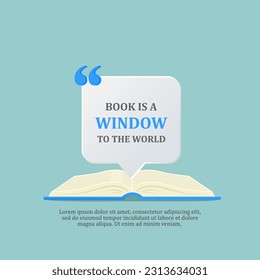 book with speech bubble for world book day design 