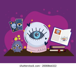 dibujos animados de cauldron de bola de cristal