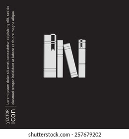 book spine, spines of books. icon symbol of a science and literature