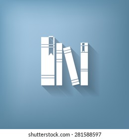 book spine, spines of books. icon symbol of a science and literature