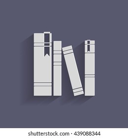 book spine, spines of books. icon symbol of a science and literature