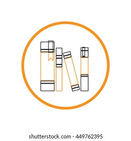 book spine, spines of books. icon symbol of a science and literature