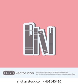 book spine, spines of books. icon symbol of a science and literature