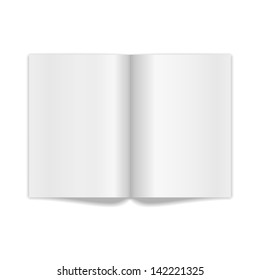 Book Spread With Blank White Pages. Vector Illustration