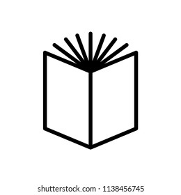 Book, spread a pages icon. Simple outline stroke design. Isolate on white background. Line vector.