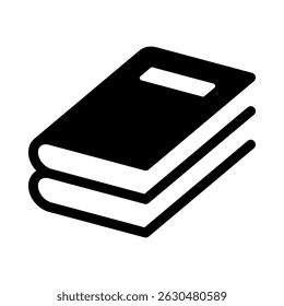 Book stack black icon isolated on white background.
