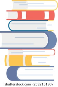 Ícone de cor da pilha de livros. Símbolo da biblioteca. Sinal de livraria