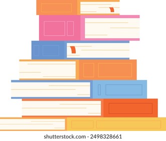 Book stack color icon. Reading study symbol isolated on white background