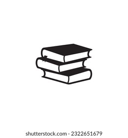 Book stack, education vector black icon