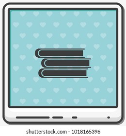 Book stack flat vector icon.