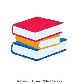 Book stack icon design, stack of books, pile of books flat vector illustration