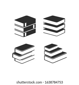 Book Stack Icon Design Vector, in Four Different Styles