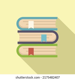 Book stack icon flat vector. Degree diploma. Online study