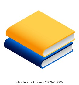 Book stack icon. Isometric of book stack vector icon for web design isolated on white background