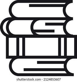 Book Stack Icon. Library Logo. Reading Symbol