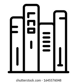 Book stack icon. Outline book stack vector icon for web design isolated on white background