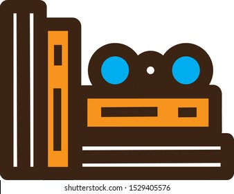 Book stack icon simple style