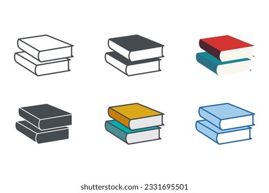 pila de libros Plantilla de símbolo de icono para el logotipo de colección de diseño gráfico y web ilustración vectorial