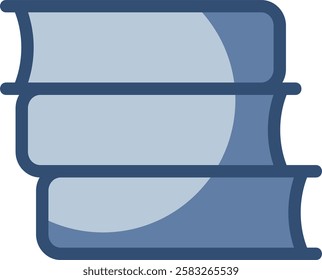 book stack icon, transparent background. replaceable blue color design