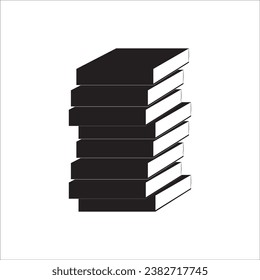 BOOK STACK ICON VECTOR ILLUSTRATION SYMBOL DESIGN