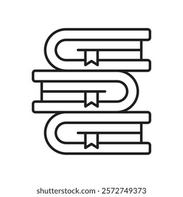 Book Stack icon with white background vector stock illustration