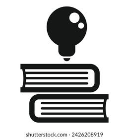 Icono de idea de pila de libros vector simple. Visión del problema. Estudio de caso cerebral