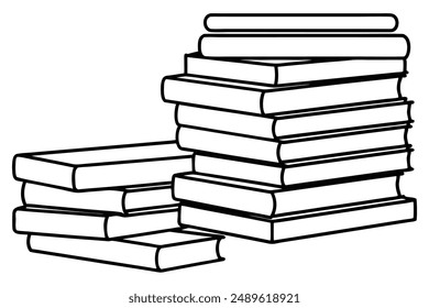 Book Stack Line Art Fantasievolle Buchkunst Kollektion