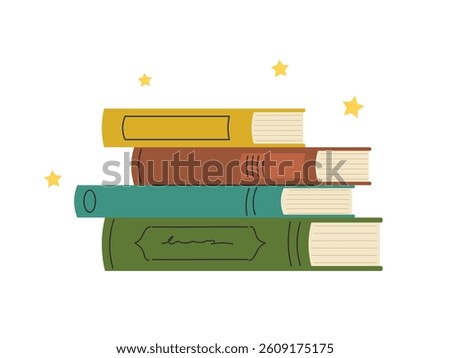 Book stack lying, education textbooks, reading, study, Knowledge, learning