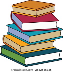 Book Stack Vector art Illustration