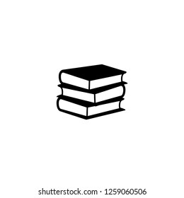 Book Stack Vector, Black Icon