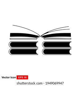 Book stack vector, black icon
