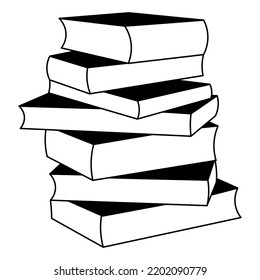 Book stack vector illustrarion. Black icon