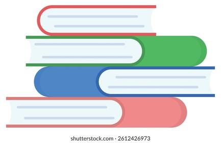 Book stack vector illustration isolated on white background.