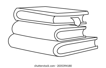 Book Stack Vector Illustration Outline Doodle Stock Vector (Royalty ...