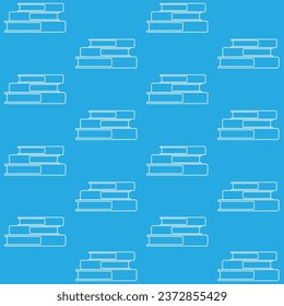 Book Stack Vector Seamless Pattern