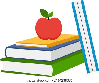 Ilustración de elementos de la pila de libros