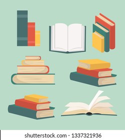 book of Stacks in flat design collection