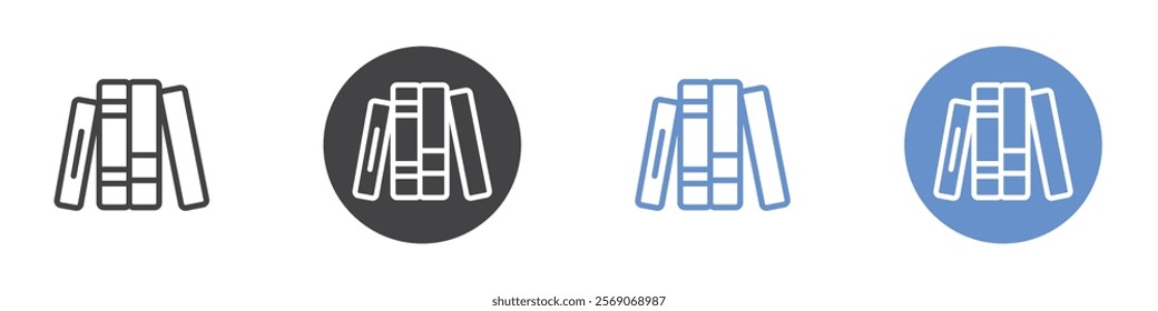 Book stacks icon vector symbol outline sign