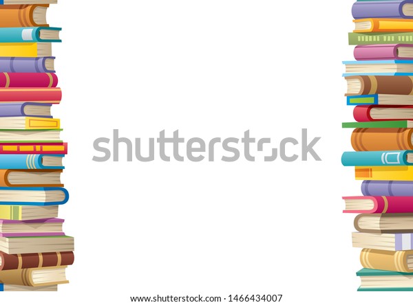 Book Stacks Making 2 Side Borders Stock Vector (Royalty Free ...