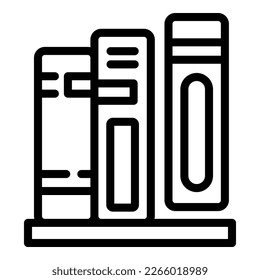 Vector de contorno de icono del asiento del libro. Estudiar la seguridad. Nueva seguridad