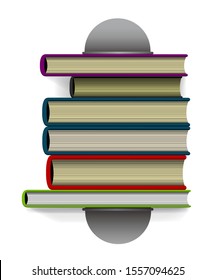 Book and book stand viewed from directly above. vector illustration.