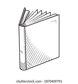 icono de pie de libro sobre fondo blanco, estilo de dibujo a mano, ilustración vectorial