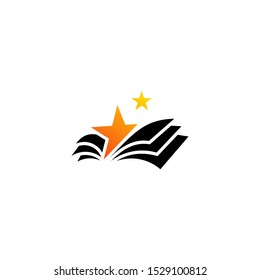 book and star for education logo design